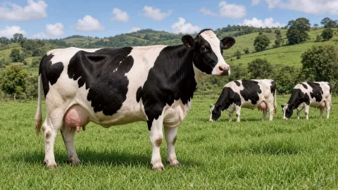 Heavy Friesian dairy cows on pasture