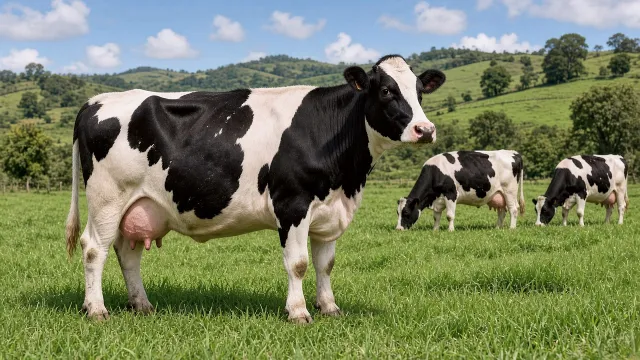Heavy Friesian dairy cows on pasture