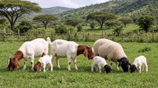 Boer goats and Dorper sheep in good condition