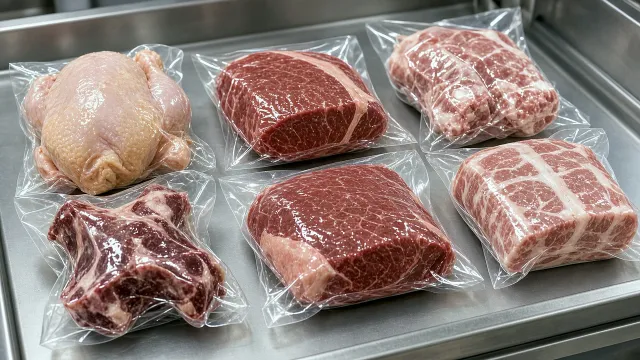 Packed meat ready for sale