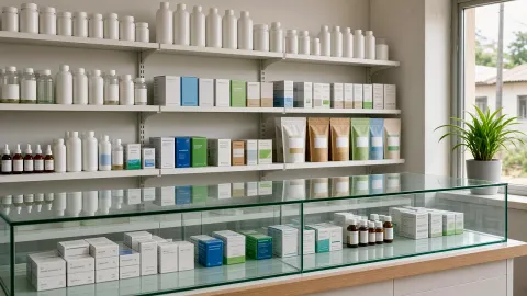 Pharmacy shelves