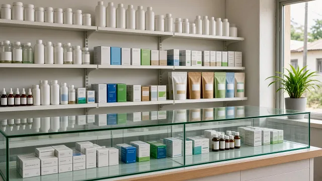 Pharmacy shelves