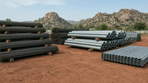 Steel pipes and rebar for builders