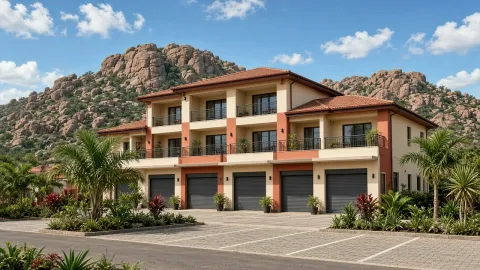 Lodge and commercial building
